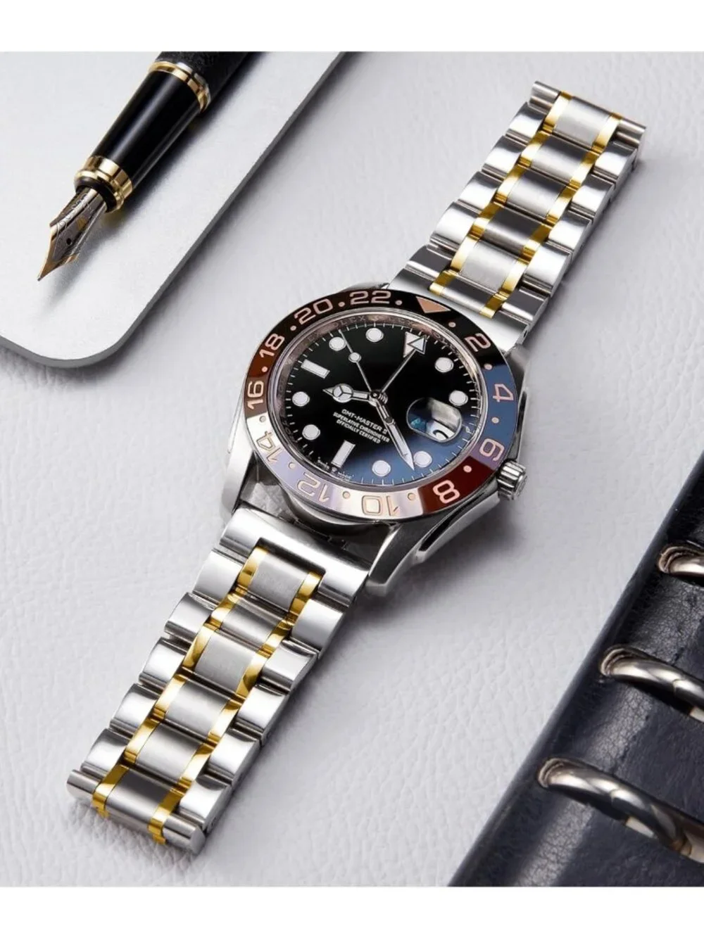 Adjustable Stainless Steel Watch Band 12mm-24mm, Metal Link Bracelet for Men